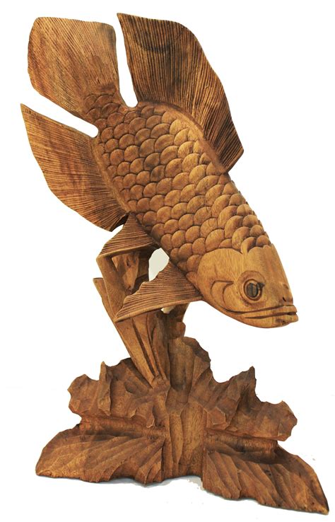 Beautifully Detailed Fish on Coral Carving | Carving, Wood sculpture ...