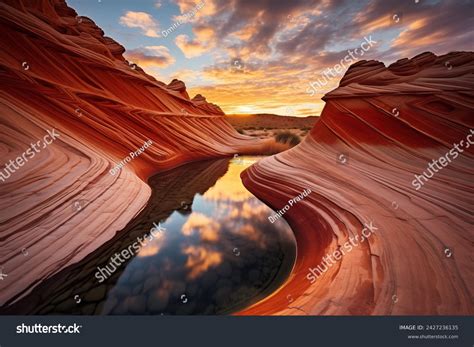 wave natural  arizona utah border stock photo