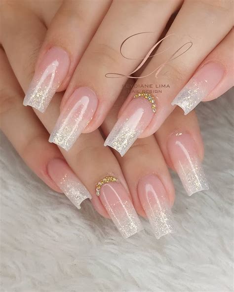Unha Branca Com Glitter - Unhas brancas com glitter: 35 fotos + tutoriais para brilhar