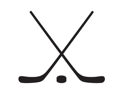 Crossed hockey sticks silhouette on white background 46559333 Vector ...