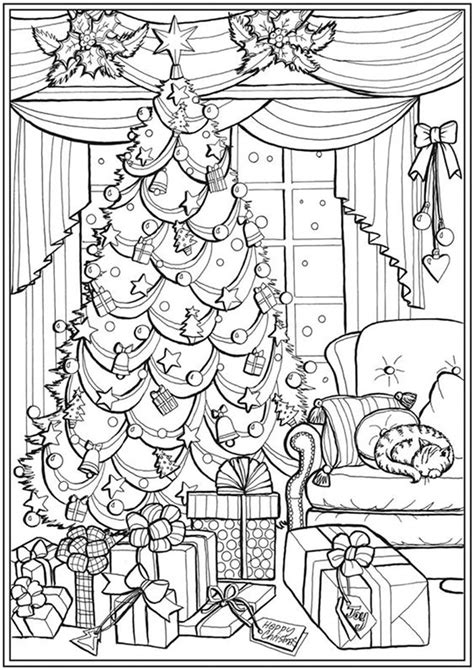 Free & Easy To Print Adult Christmas Coloring Pages - Tulamama