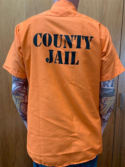 CUSTOM UR NAME On COUNTY JAIL Inmate SHIRT Halloween Costume Prison