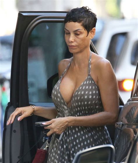 Nicole Murphy in Low Cut Summer Dress in Beverly Hills 11/08/2018