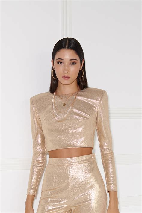 top corto punto dorado  hombreras