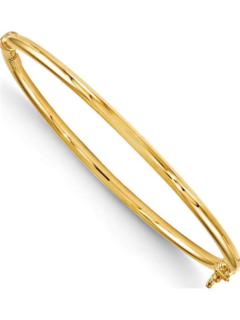 Leslie's - 14k Yellow Gold Polished Hinged Bangle Bracelet - Walmart ...