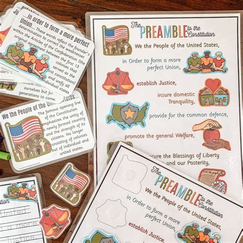 Preamble to the Constitution Printable Activity Pack, United States