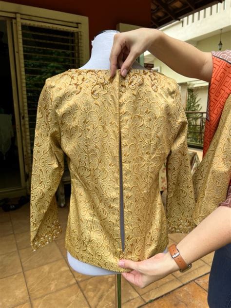 songket style baju kurung modern  beading gold womens fashion