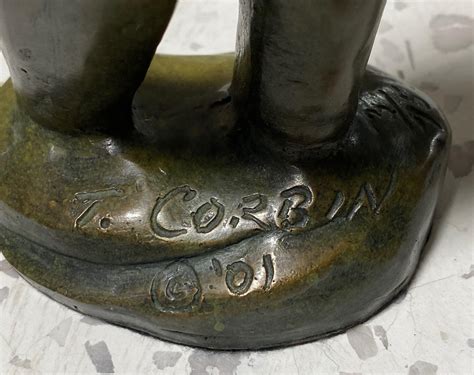 Tom Corbin Signed Limited Edition Bronze Nude Female Reaching Torso