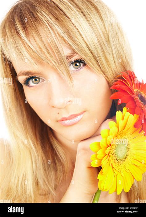 girl with a flower Stock Photo - Alamy