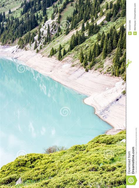 Big Almaty Lake in Summer. Beautiful Landscape in the Mountains Stock ...