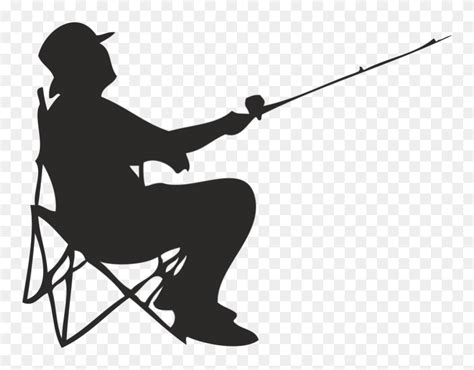 Fisherman Fishing Angling - Man Fishing Silhouette Clipart (#5437054 ...