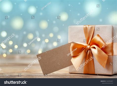 gift box wrapped craft paper bow stock photo  shutterstock