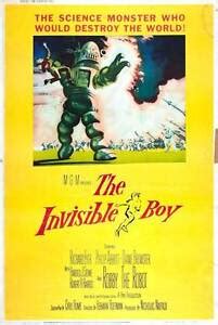 THE INVISIBLE BOY Movie POSTER 27x40 C Richard Eyer Diane Brewster ...