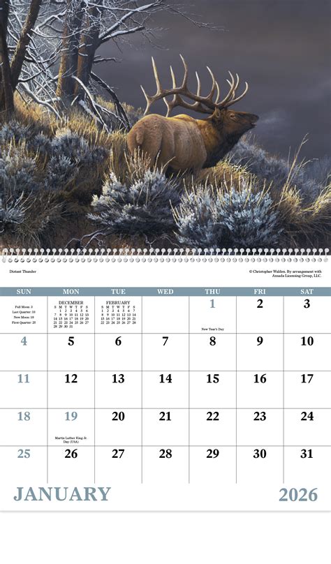 Wildlife Canvas Spiral Calendar | ValueCalendars.com