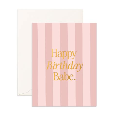 Birthday Babe Rose Stripe Greeting Card– Fox & Fallow
