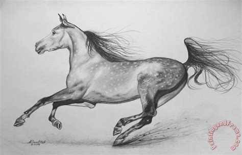 agris rautins galloping horse painting galloping horse print  sale
