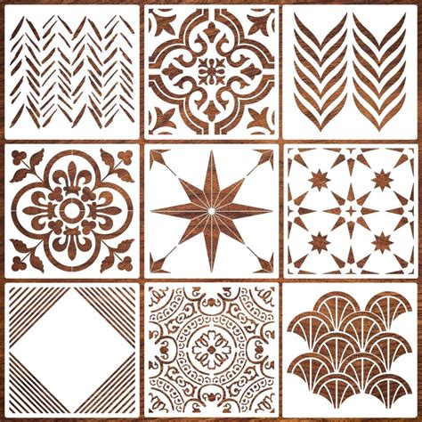 Amazon.com: Tile Stencil for Painting 12 x12 Inch Large Wall Stencils ...