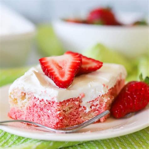 Strawberry Poke Cake | Low Carb, Gluten Free - This Moms Menu
