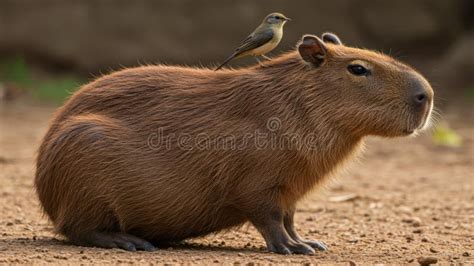 capybara  bird stock illustration illustration  photograph
