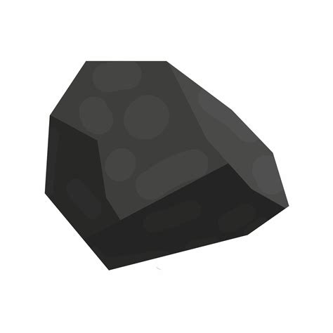 Coal lump illustration. Cartoon coal on white background. Coal fuel