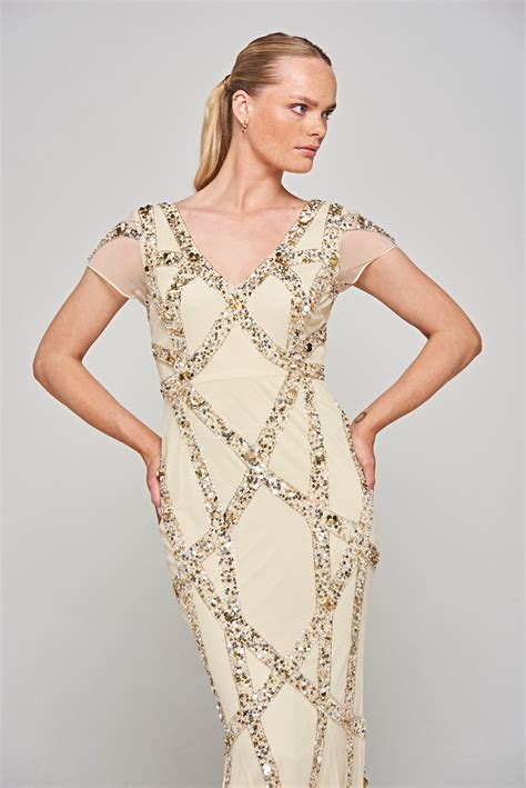 Deanna Champagne Sequin Maxi Dress – Frock and Frill