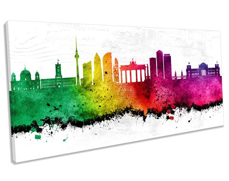 Berlin Skyline Cityscape CANVAS WALL ART Box Framed Picture | Etsy