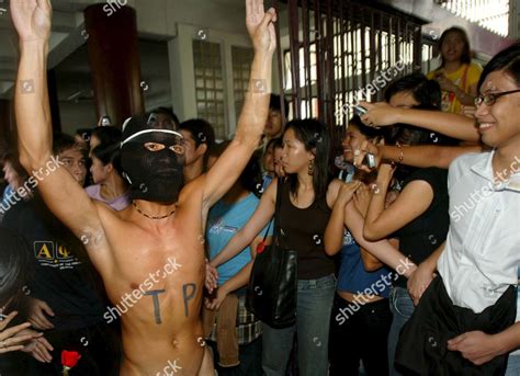 filipino student runs naked  annual editorial stock photo stock