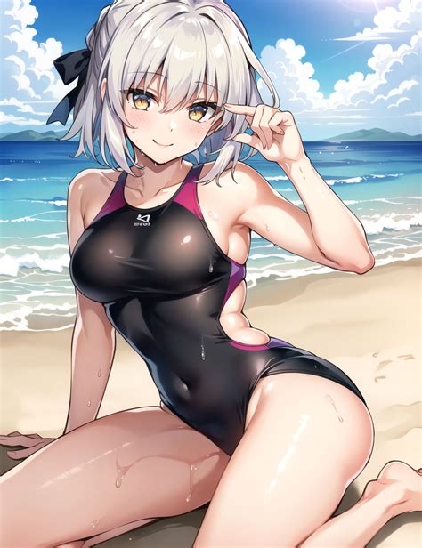 Artoria Alter-chan in a swimming suit by Canpon1992X on DeviantArt