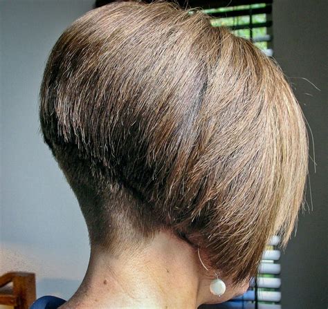Buzzed Nape Bob - Pin on Back view assym bobs - Buzzed nape bob haircut ...