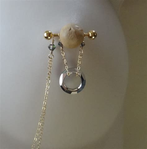 Nipple Rings Gold Pierced Nipple Gold Nipple Chains Nipple - Etsy Nederland