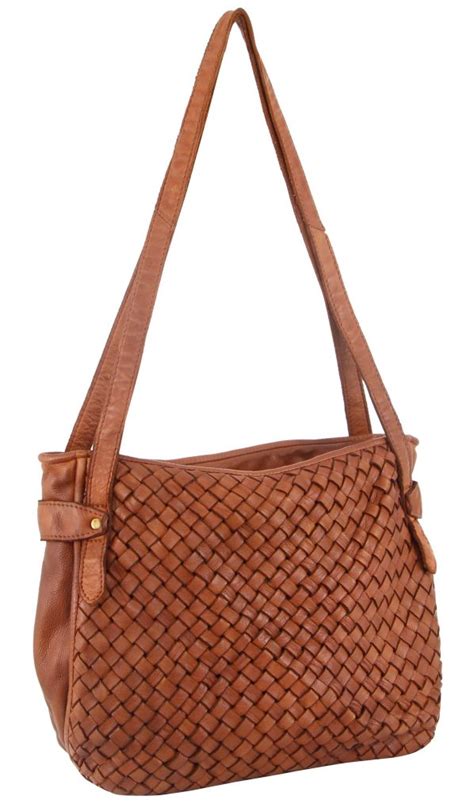 Pierre Cardin Woven Leather Shoulder Bag | The Leather Crew