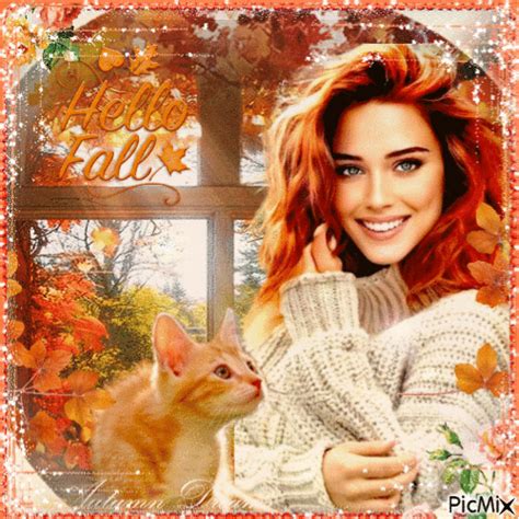 smile   red haired woman   cat  animated gif picmix
