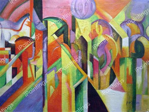 Stables Painting by Franz Marc Reproduction | iPaintings.com