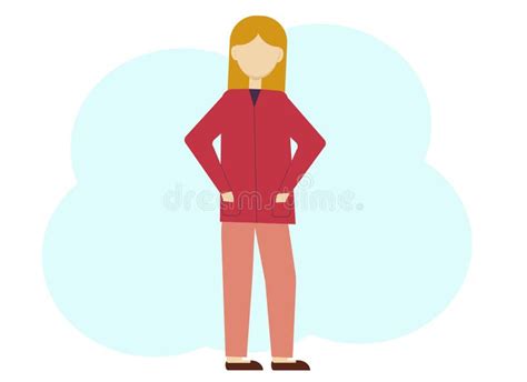 Illustration of Young Modern Woman Wearing Stylish Clothes Stock Vector ...