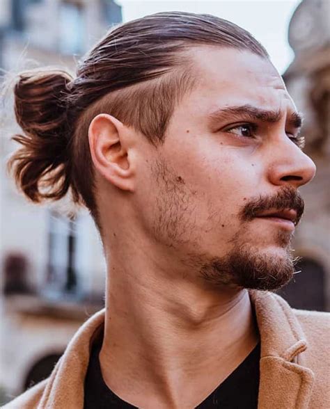 men undercut ponytail