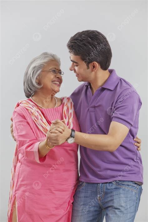 Portrait Of Grandmother And Grandson Photo Background And Picture For