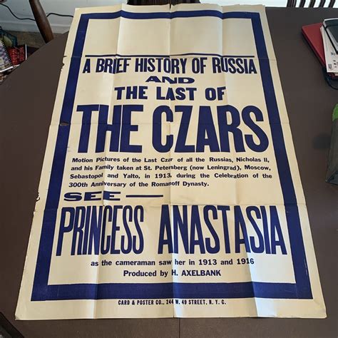 Vintage Russia Poster, The Czars Tsar, very rare, 100% original By H