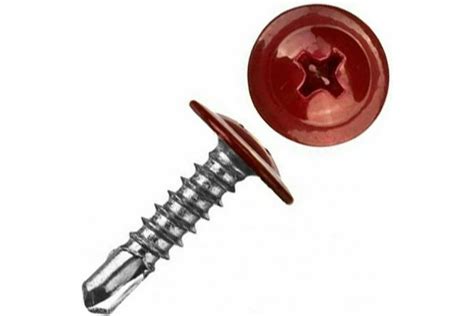Саморез с прессшайбой STARFIX 4,2x16 мм, цинк, со сверлом, RAL 3005 150 ...