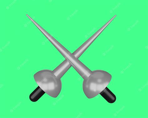 Premium Photo | 3d rendering of fencing swords. sports icon.