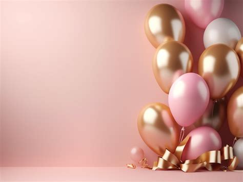 Premium AI Image | A bunch of balloons with gold glitter