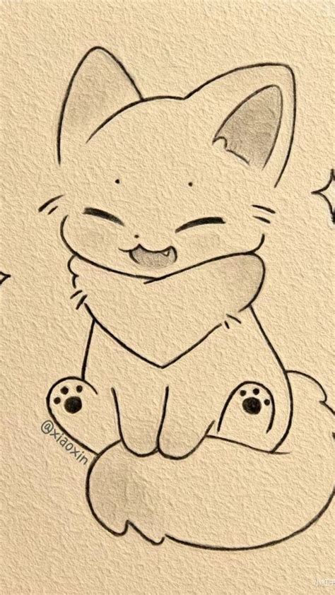 cute cat cute drawings simple cat drawing sketches