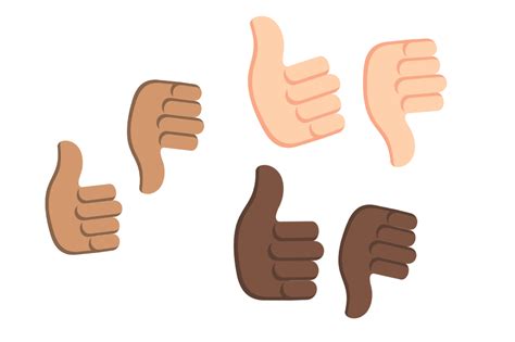 emoji  thumbs     skin tones graphic  graphicsbam fonts