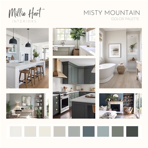 Misty Mountain Sherwin Williams Paint Palette, Interior Paint Colors