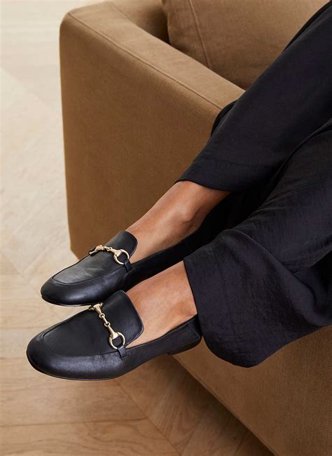 Camille Black Leather Loafers – Mint Velvet