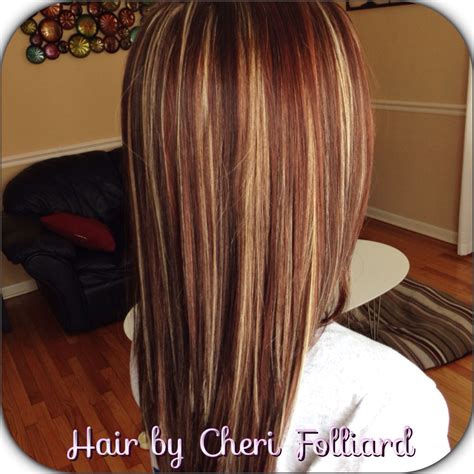 Dark Auburn Hair With Blonde Highlights
