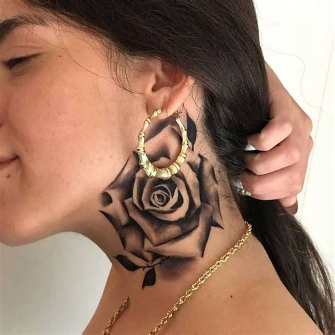 Share more than 66 rose tattoo neck - in.cdgdbentre