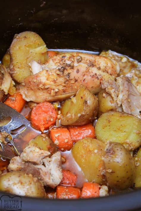 CROCKPOT BONELESS CHICKEN THIGHS - Butter with a Side of Bread