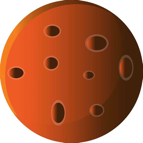 clipart  red planet mars vector  color illustration