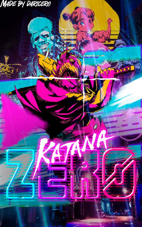 Download Katana Zero - A Neon Neon Poster Wallpaper | Wallpapers.com