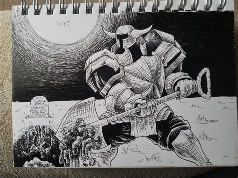 Inktober Day 2: Shovel Armor from Bloodstained RotN. Thanks for stoppin ...